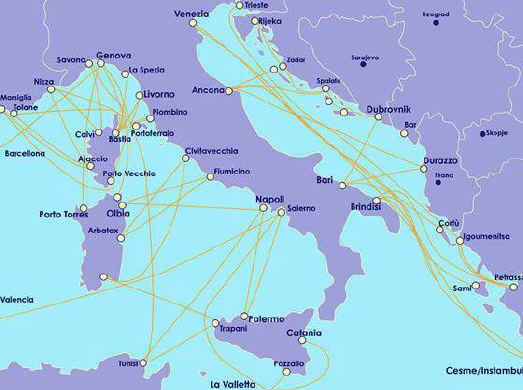 FERRY 2024 - Toutes traverses maritimes - Ferry pour Italie, France, Corse, Espagne, Sardaigne, Sicile, Algerie, Tunisie, Albanie, Grce, Yugoslavie et Croatie